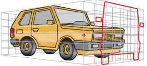 Schéma de la surface frontale d'un véhicule