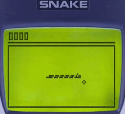 GIF animé d'une partie de Snake sur Nokia 3310