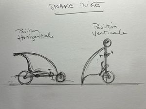 Image de Snake bikes en position verticale et en position horizontale.